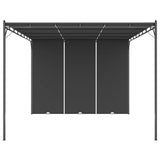 NNEVL Garden Gazebo with Side Curtain 4x3x2.25 m Anthracite