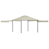 NNEVL Gazebo with Double Extended Roofs 3x3x2.75 m Cream 180 g/m²