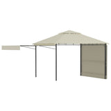 NNEVL Gazebo with Double Extended Roofs 3x3x2.75 m Cream 180 g/m²