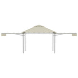 NNEVL Gazebo with Double Extended Roofs 3x3x2.75 m Cream 180 g/m²