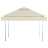 NNEVL Gazebo with Double Extended Roofs 3x3x2.75 m Cream 180 g/m²