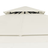 NNEVL Gazebo with Double Extended Roofs 3x3x2.75 m Cream 180 g/m²