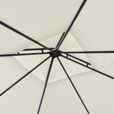 NNEVL Gazebo with Double Extended Roofs 3x3x2.75 m Cream 180 g/m²