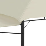 NNEVL Gazebo with Double Extended Roofs 3x3x2.75 m Cream 180 g/m²