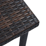 NNEVL Garden Tea Table Brown 40x40x40 cm Poly Rattan