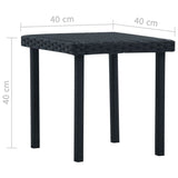NNEVL Garden Tea Table Black 40x40x40 cm Poly Rattan