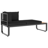 NNEVL 4 Piece Garden Corner Sofa Set with Cushions Aluminium and WPC