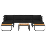 NNEVL 4 Piece Garden Corner Sofa Set with Cushions Aluminium and WPC