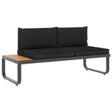 NNEVL 4 Piece Garden Corner Sofa Set with Cushions Aluminium and WPC
