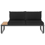 NNEVL 4 Piece Garden Corner Sofa Set with Cushions Aluminium and WPC