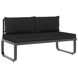NNEVL 4 Piece Garden Corner Sofa Set with Cushions Aluminium and WPC