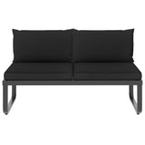 NNEVL 4 Piece Garden Corner Sofa Set with Cushions Aluminium and WPC