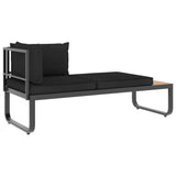 NNEVL 4 Piece Garden Corner Sofa Set with Cushions Aluminium and WPC