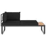 NNEVL 4 Piece Garden Corner Sofa Set with Cushions Aluminium and WPC
