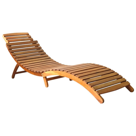 NNEVL Sun Lounger Solid Acacia Wood Brown