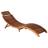 NNEVL Sunlounger with Table Solid Acacia Wood Brown