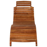 NNEVL Sunlounger with Table Solid Acacia Wood Brown