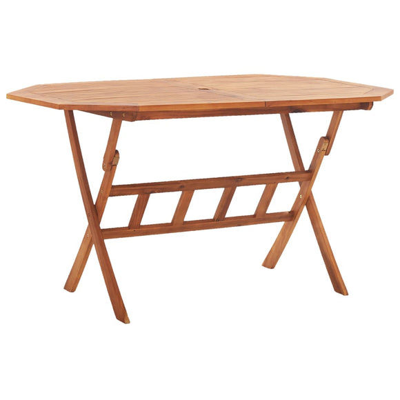 NNEVL Folding Garden Table 135x85x75 cm Solid Acacia Wood