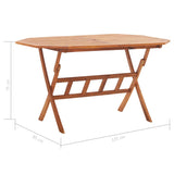 NNEVL Folding Garden Table 135x85x75 cm Solid Acacia Wood