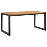 NNEVL Garden Table with U-shaped Legs 160x80x75 cm Solid Acacia Wood