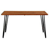 NNEVL Garden Table with Hairpin Legs 140x80x75 cm Solid Acacia Wood