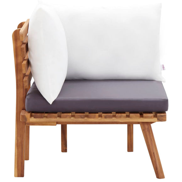 NNEVL Garden Corner Sofa with Cushions Solid Acacia Wood