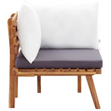 NNEVL Garden Corner Sofa with Cushions Solid Acacia Wood