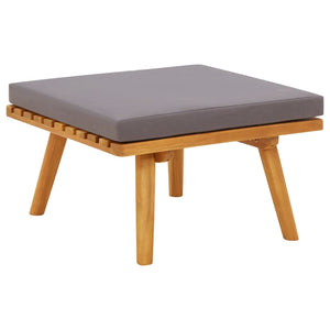 NNEVL Garden Footstool with Cushion 60x60x29 cm Solid Acacia Wood