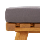 NNEVL Garden Footstool with Cushion 60x60x29 cm Solid Acacia Wood