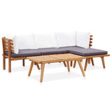 NNEVL 5 Piece Garden Lounge Set Solid Acacia Wood