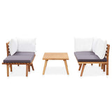 NNEVL 5 Piece Garden Lounge Set Solid Acacia Wood