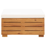 NNEVL 8 Piece Garden Lounge Set with Cushions Acacia Wood Cream White