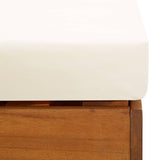 NNEVL 5 Piece Garden Lounge Set with Cushions Acacia Wood Cream White