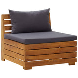 NNEVL 6 Piece Garden Lounge Set with Cushions Acacia Wood Dark Grey