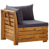 NNEVL 8 Piece Garden Lounge Set with Cushions Acacia Wood Dark Grey