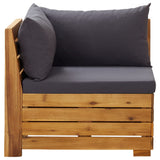 NNEVL 5 Piece Garden Lounge Set with Cushions Acacia Wood Dark Grey