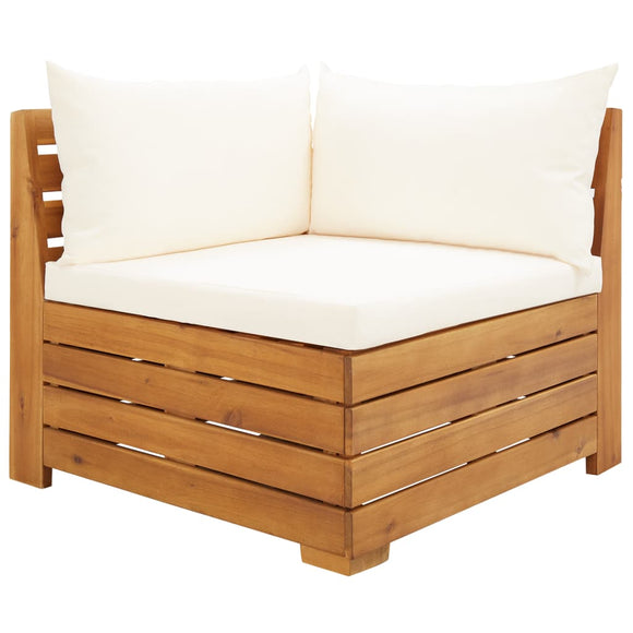 NNEVL Sectional Corner Sofa 1 pc with Cushions Solid Acacia Wood