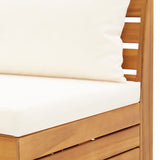 NNEVL Sectional Middle Sofa 1 pc with Cushions Solid Acacia Wood