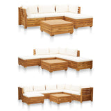 NNEVL Sectional Middle Sofa 1 pc with Cushions Solid Acacia Wood