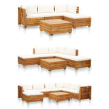 NNEVL Sectional Footrest 1 pc with Cushion Solid Acacia Wood