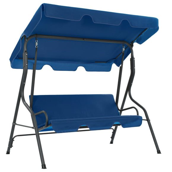 NNEVL Garden Swing Bench Dark Blue 170x110x153 cm Fabric