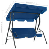 NNEVL Garden Swing Bench Dark Blue 170x110x153 cm Fabric