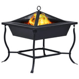NNEVL Fire Pit Black 45x45x45 cm Steel