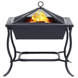 NNEVL Fire Pit Black 45x45x45 cm Steel
