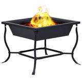 NNEVL Fire Pit Black 45x45x45 cm Steel