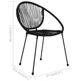 NNEVL 3 Piece Bistro Set PVC Rattan Black