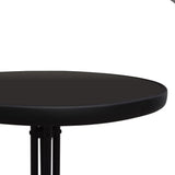 NNEVL 3 Piece Bistro Set PVC Rattan Black