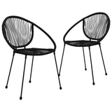 NNEVL 3 Piece Bistro Set PVC Rattan Black