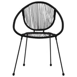 NNEVL 3 Piece Bistro Set PVC Rattan Black
