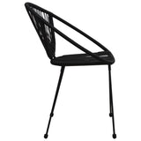 NNEVL 3 Piece Bistro Set PVC Rattan Black